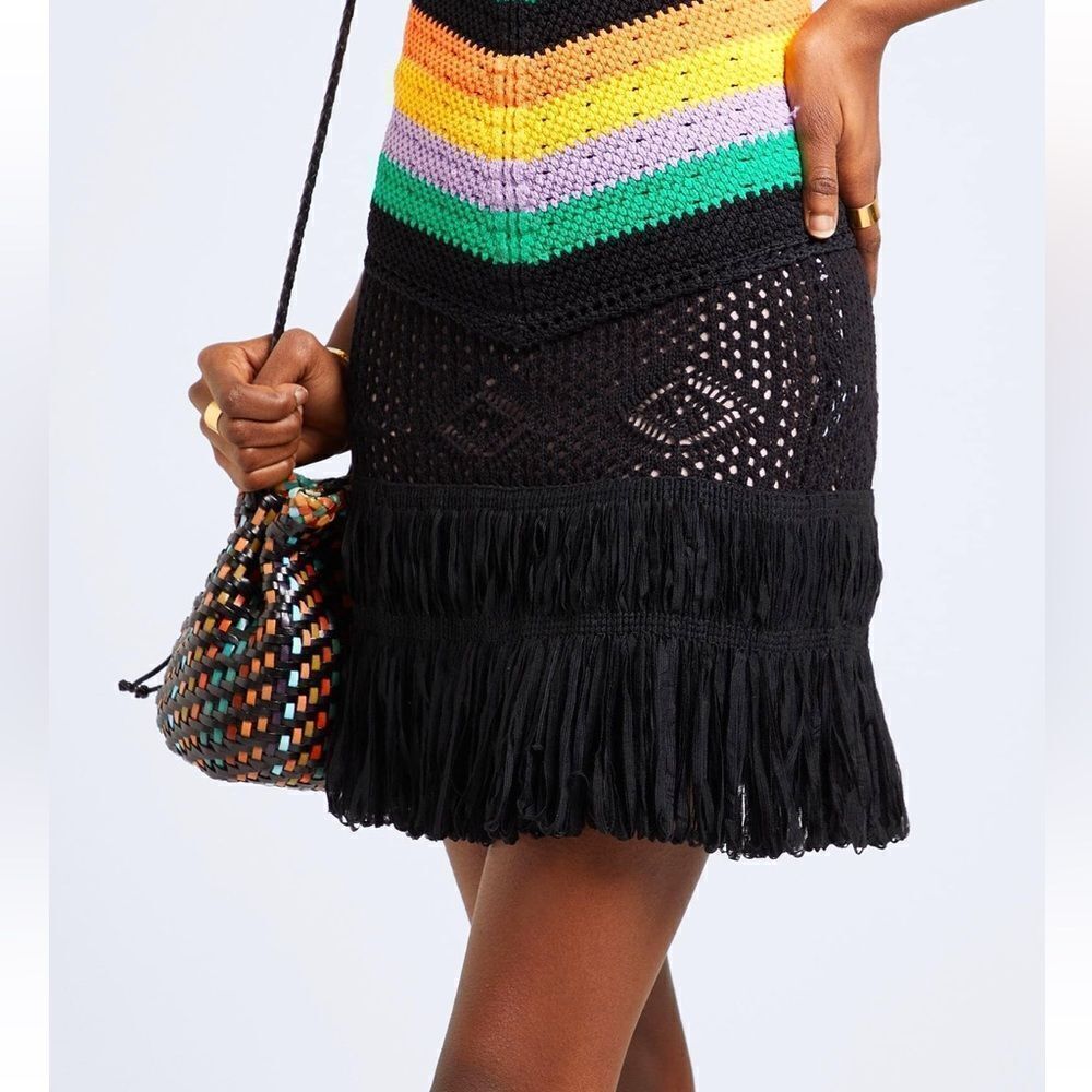 GAeLLE PARIS Women’s Fringe Knitted Mini Skirt